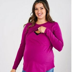 Women's Maternity Top in Magenta